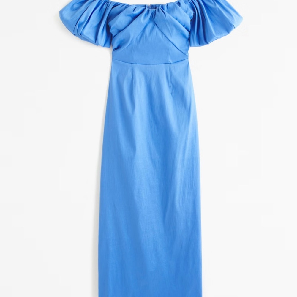 Elegant Blue Off-Shoulder Dress